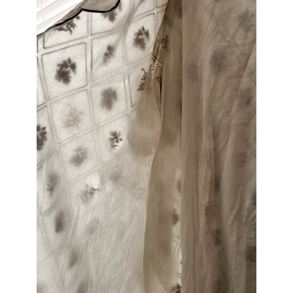 Lillou Cotton Linen Blend Embroidered Duster Jacket – Women's XL - Picture 3 of 7